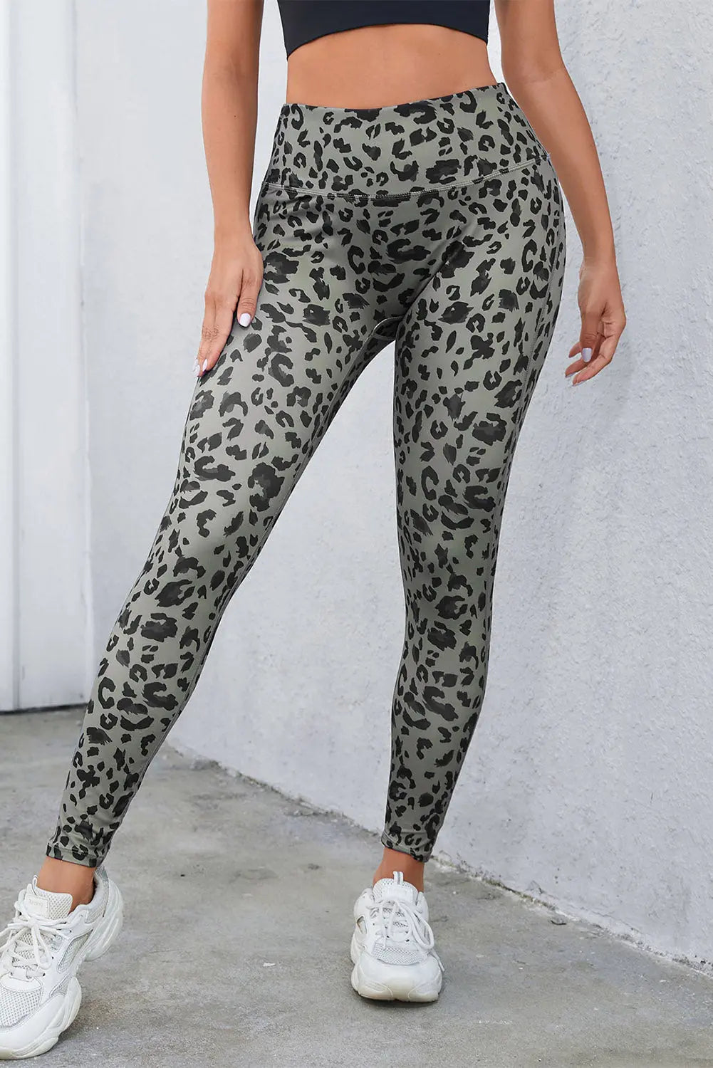 Leopard Print Wide Waistband Leggings - Be Bliss Boutique