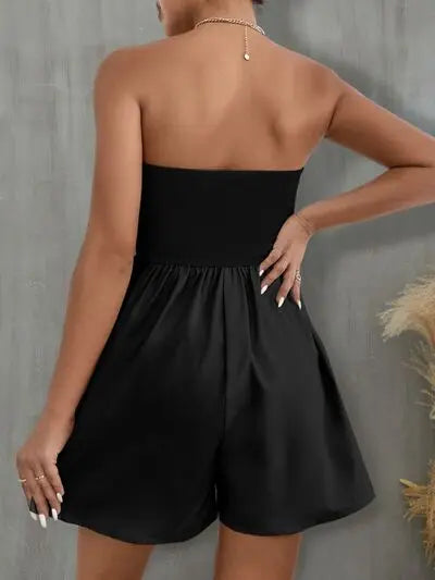 Pocketed Tube Wide Leg Romper - Be Bliss Boutique