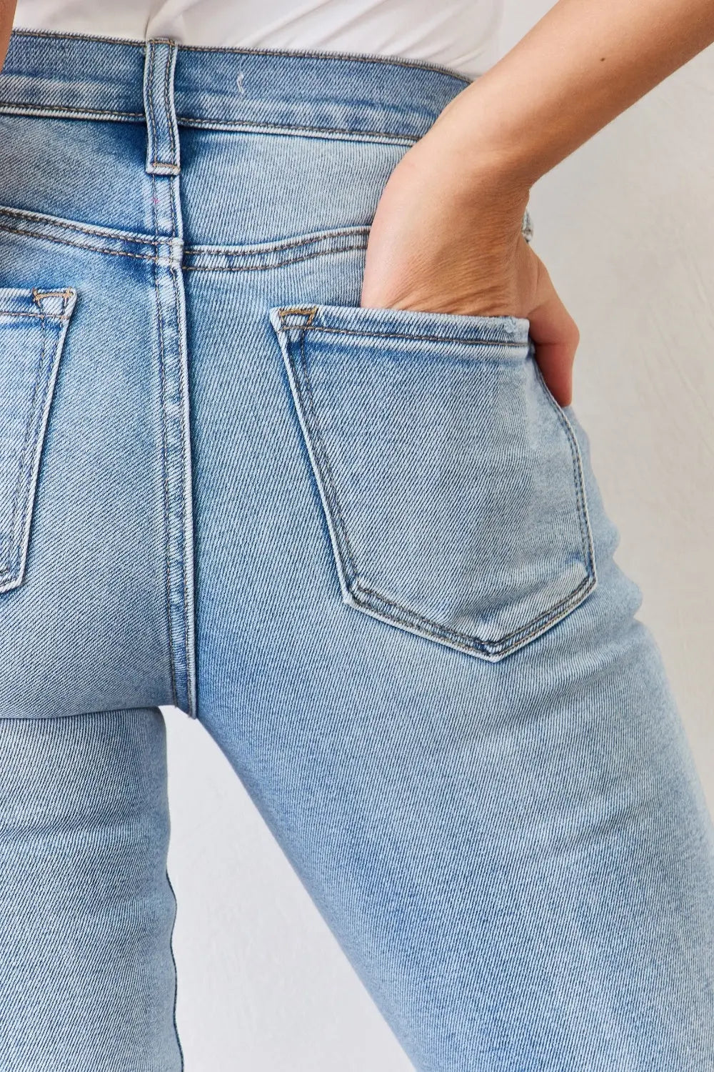 Kancan Full Size Mid Rise Y2K Slit Bootcut Jeans - Be Bliss Boutique