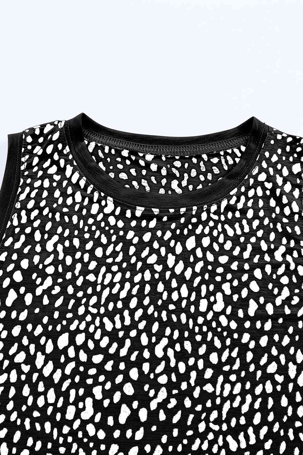 Printed Round Neck Tank - Be Bliss Boutique