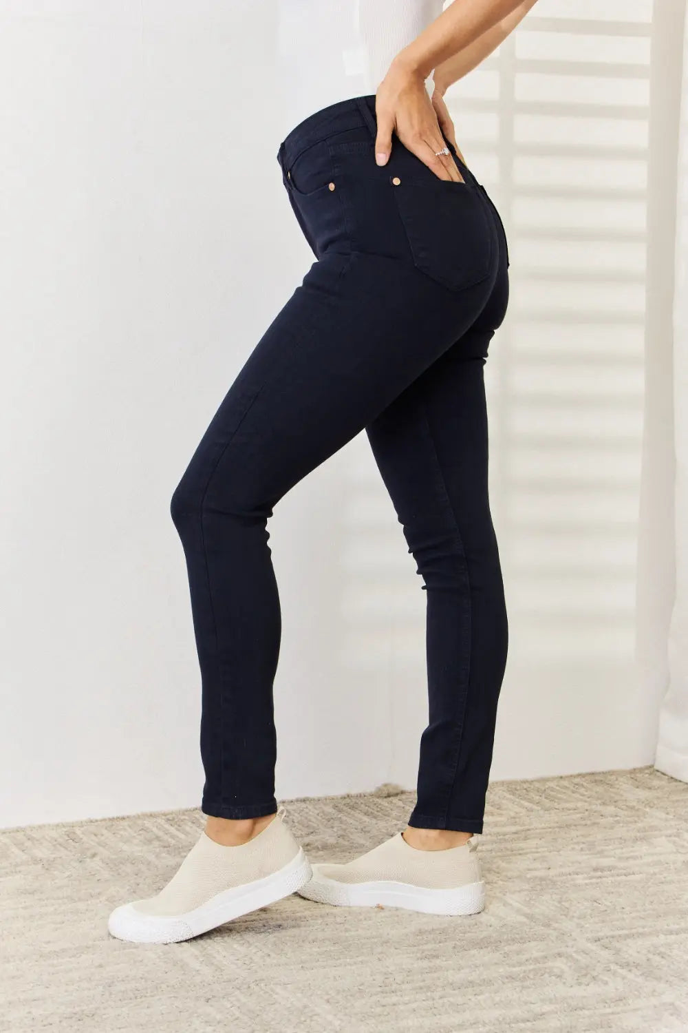 Judy Blue Full Size Garment Dyed Tummy Control Skinny Jeans - Be Bliss Boutique