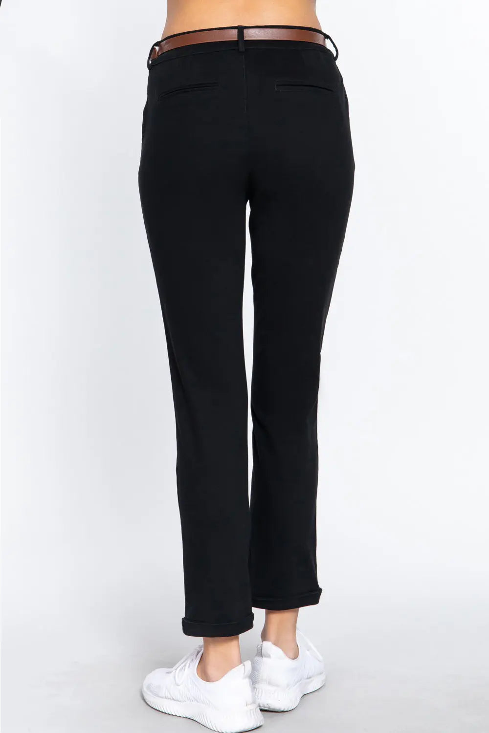 ACTIVE BASIC Cotton-Span Twill Straight Pants - Be Bliss Boutique