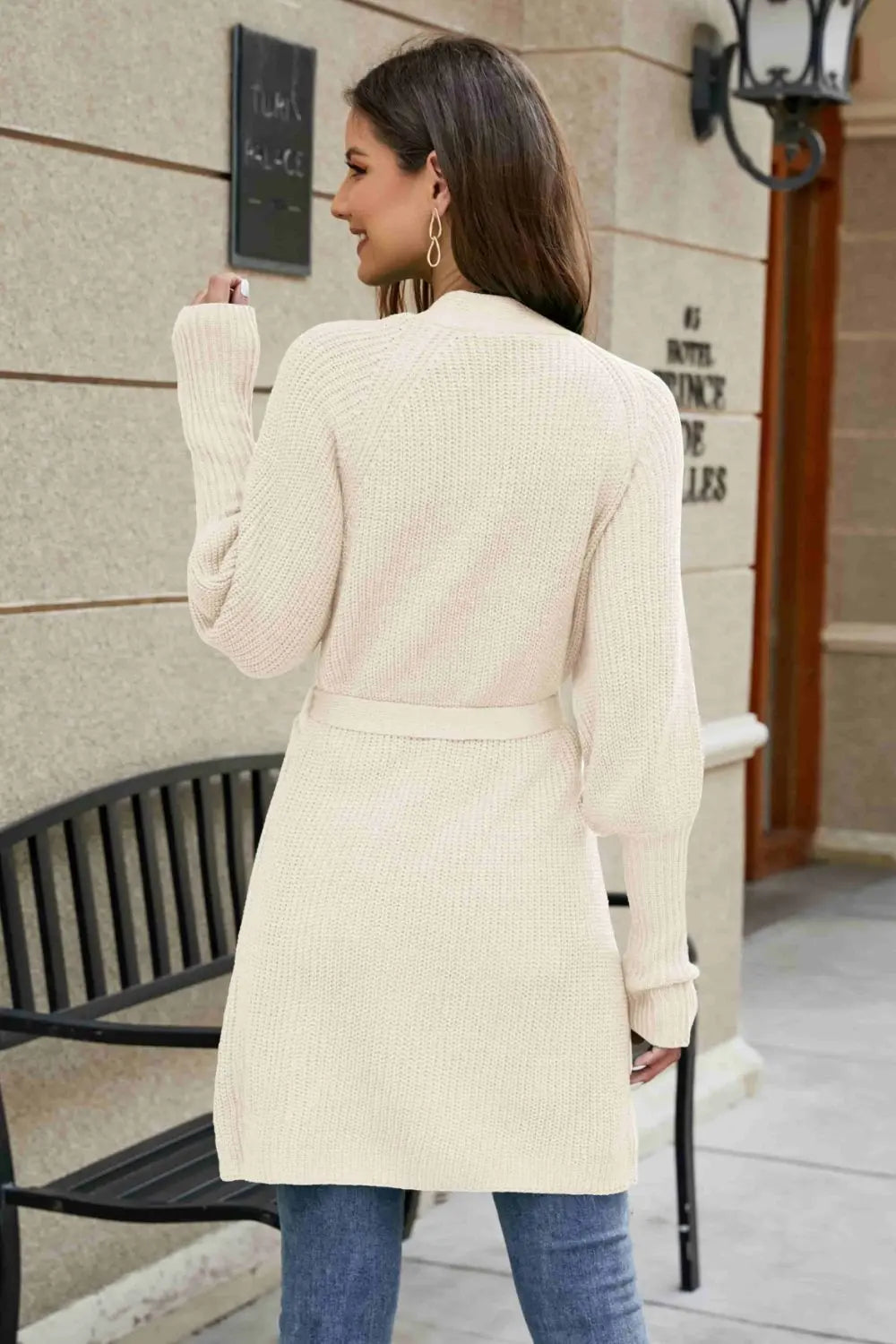 Open Front Lantern Sleeve Cardigan - Be Bliss Boutique