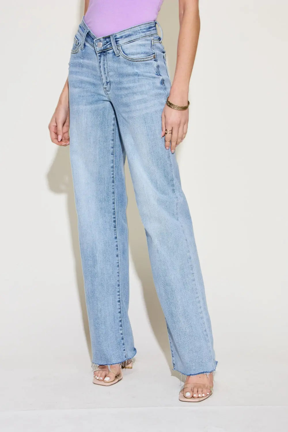 Judy Blue Full Size V Front Waistband Straight Jeans - Be Bliss Boutique
