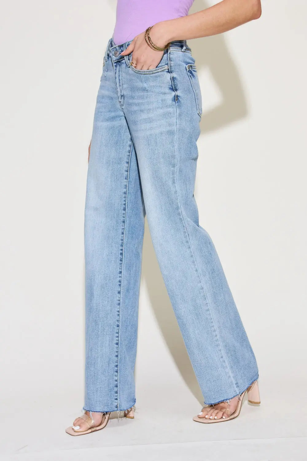 Judy Blue Full Size V Front Waistband Straight Jeans - Be Bliss Boutique
