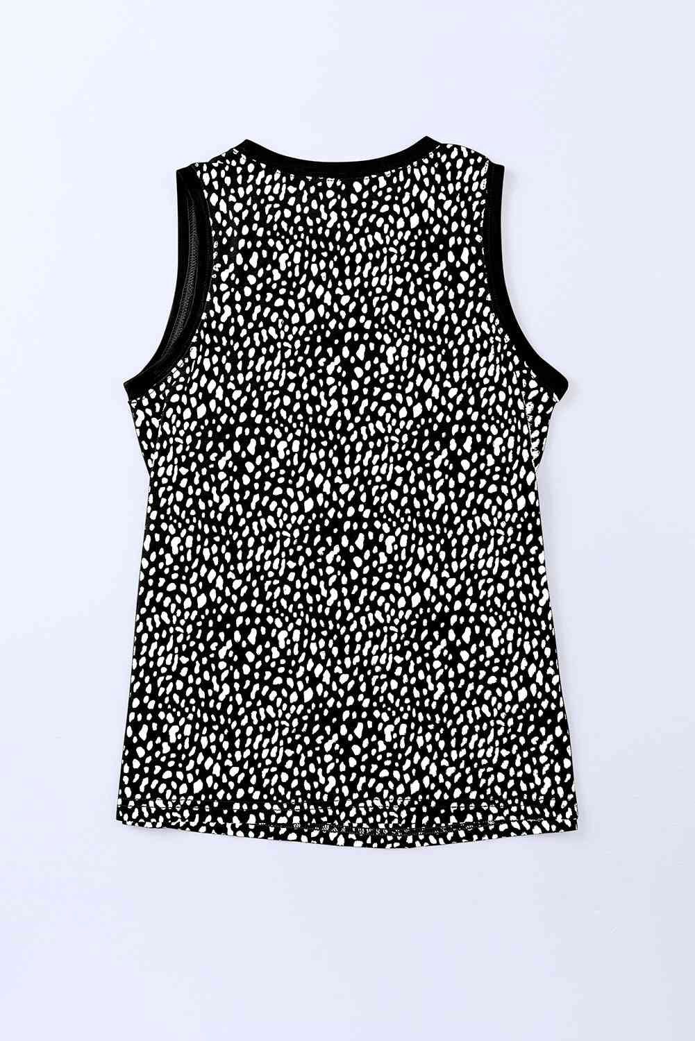 Printed Round Neck Tank - Be Bliss Boutique