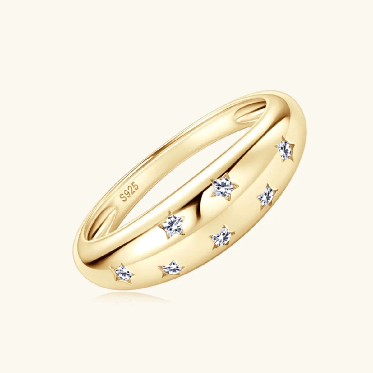 925 Sterling Silver Inlaid Moissanite Star Ring - Be Bliss Boutique