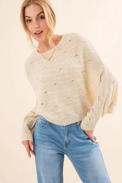 And The Why Dolman Sleeves Sweater - Be Bliss Boutique