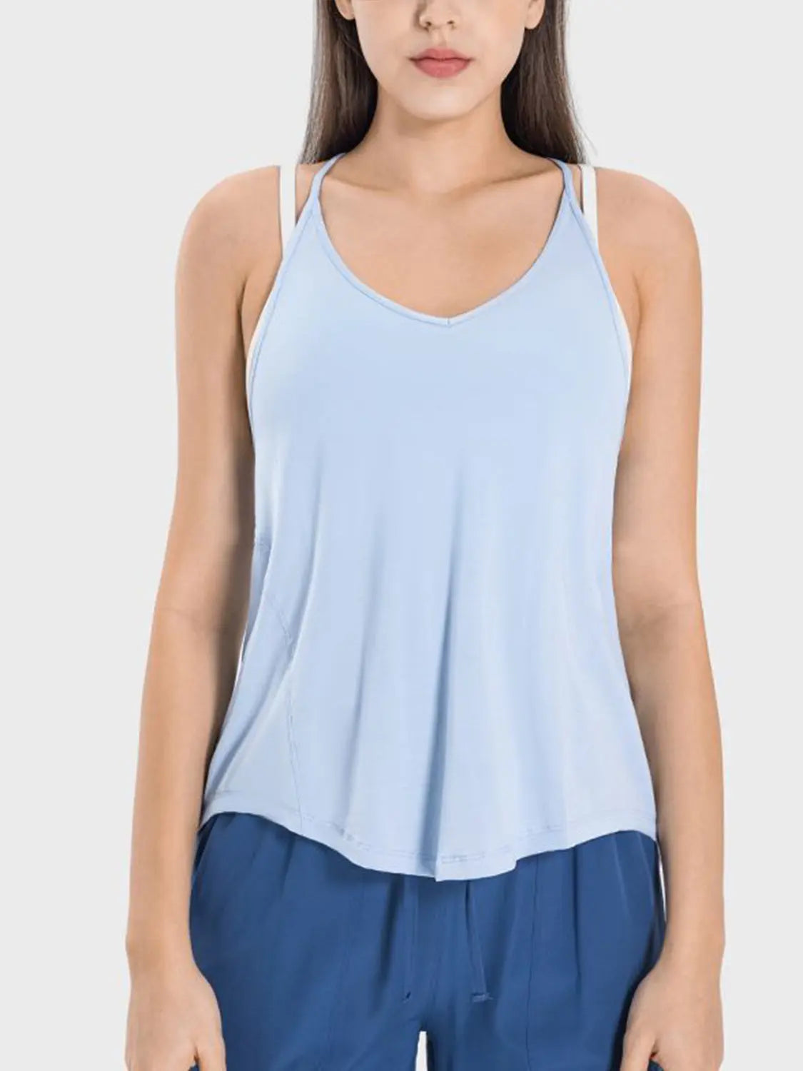 Slit Spaghetti Strap Scoop Neck Cami - Be Bliss Boutique