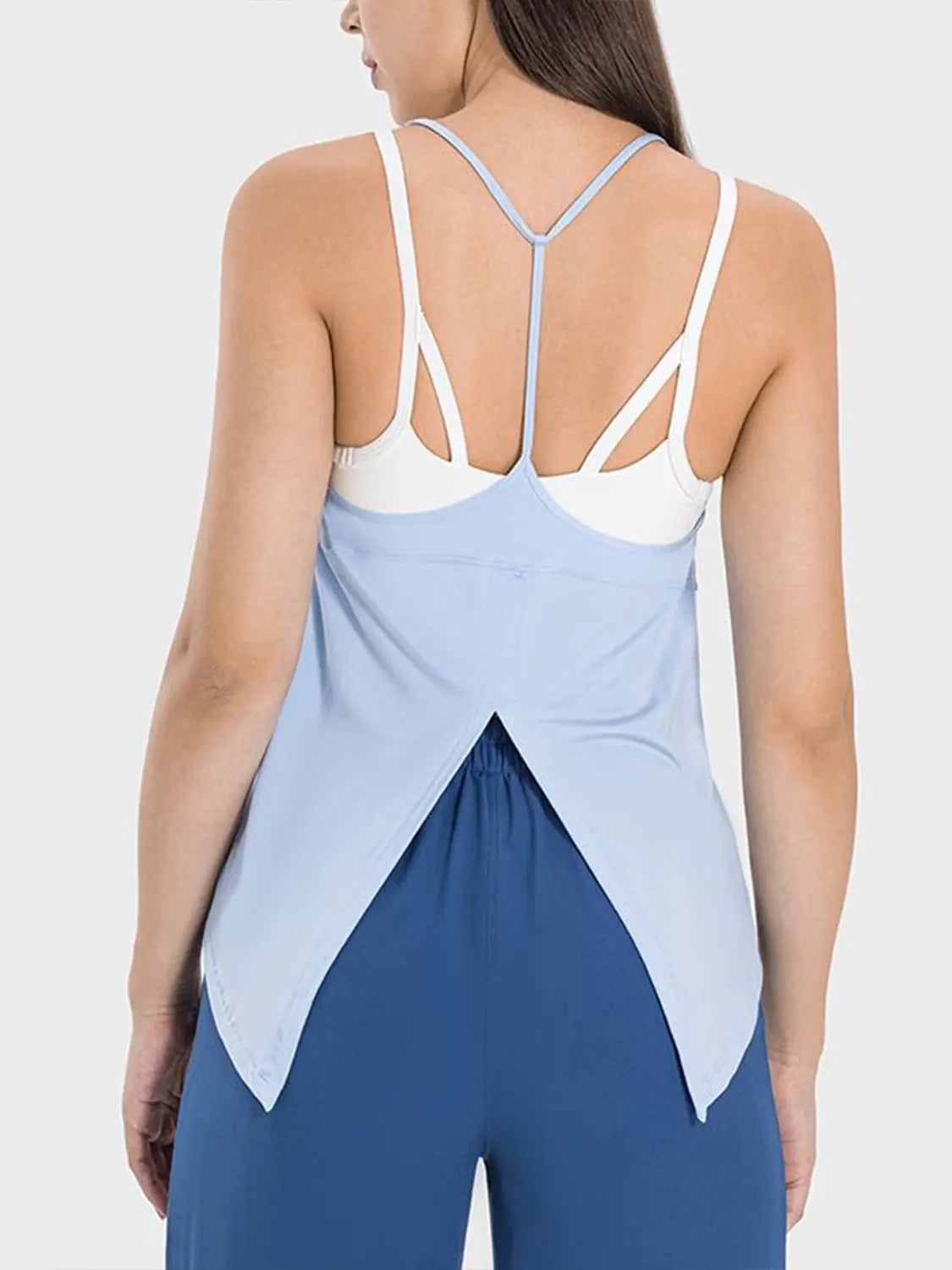 Slit Spaghetti Strap Scoop Neck Cami - Be Bliss Boutique
