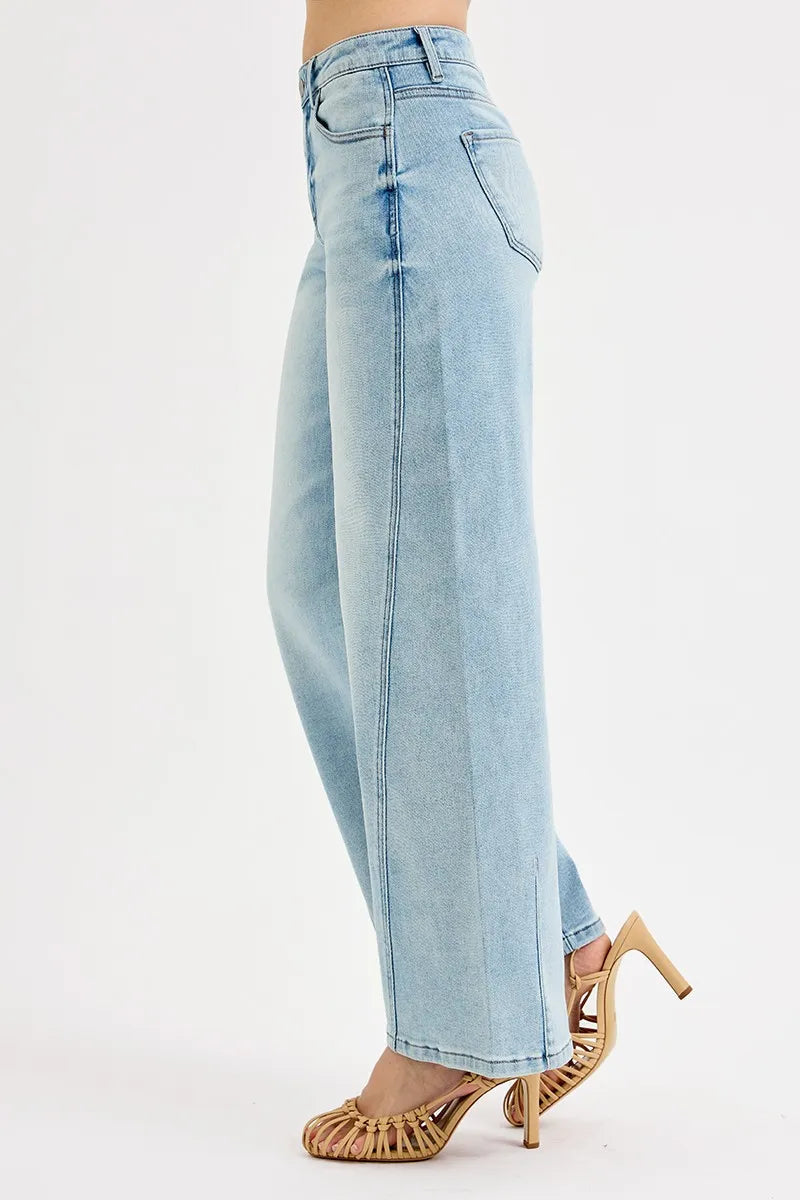 RISEN Full Size Mid Rise Fit Barrel Jeans Plus Size -  Be Bliss Boutique
