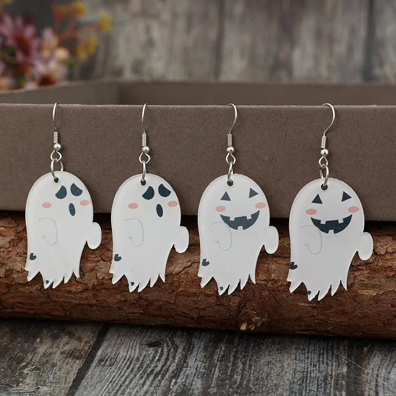 2 Piece Alloy Acrylic Ghost Dangle Earrings -  Be Bliss Boutique