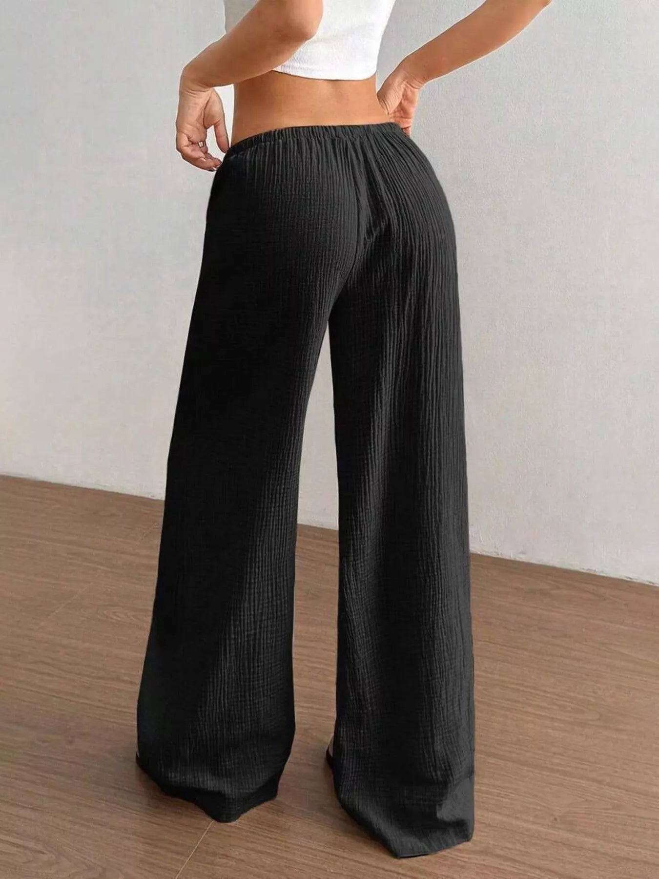 Full Size Drawstring Wide Leg Pants Plus Size -  Be Bliss Boutique