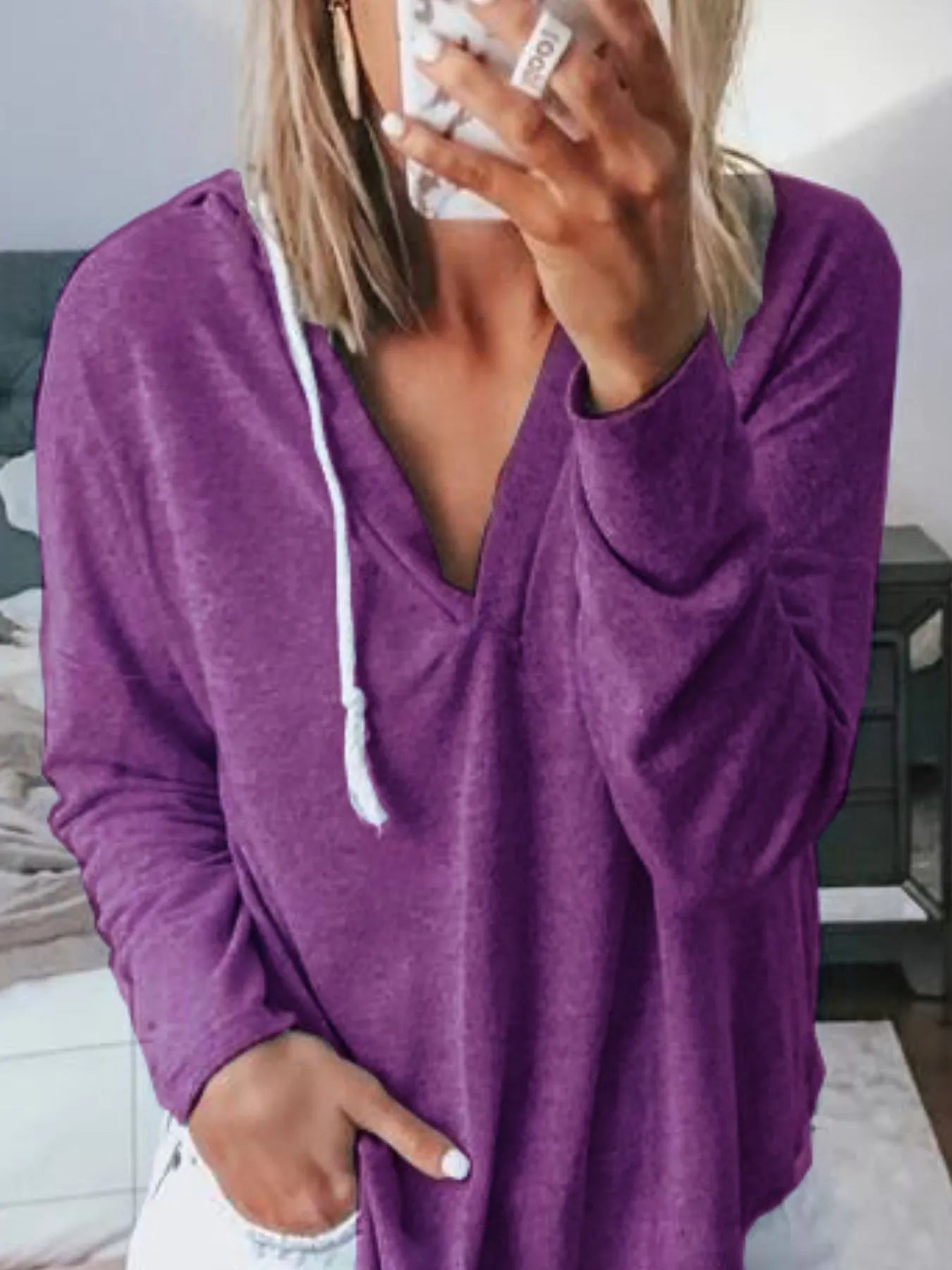 Full Size Drawstring Long Sleeve Hoodie Plus Size - Be Bliss Boutique