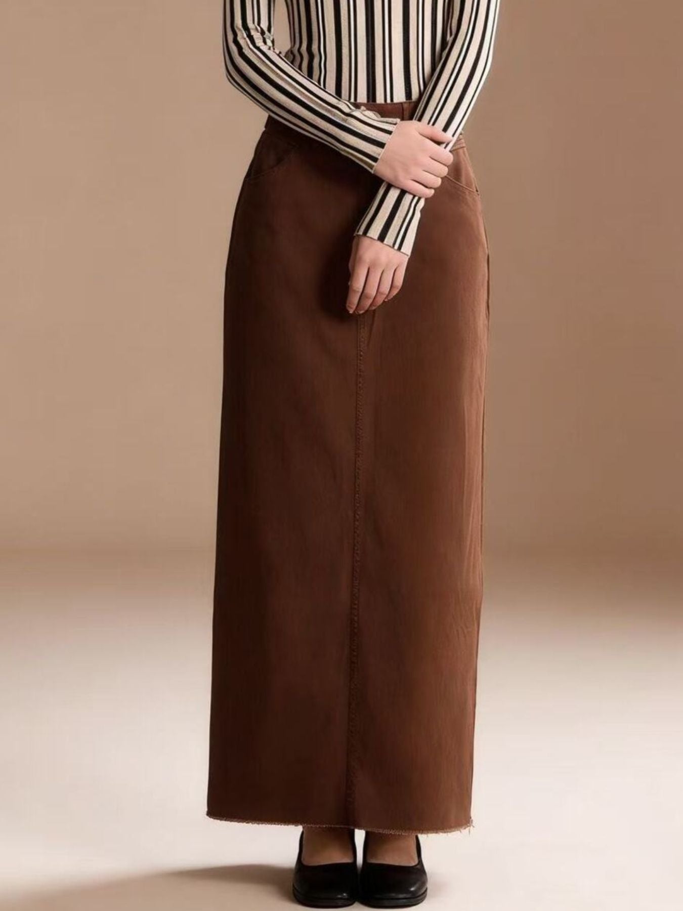 Raw Hem Maxi Denim Skirt - Be Bliss Boutique