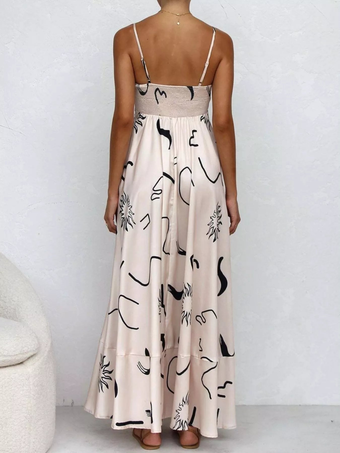 Printed Spaghetti Strap Maxi Dress - Be Bliss Boutique
