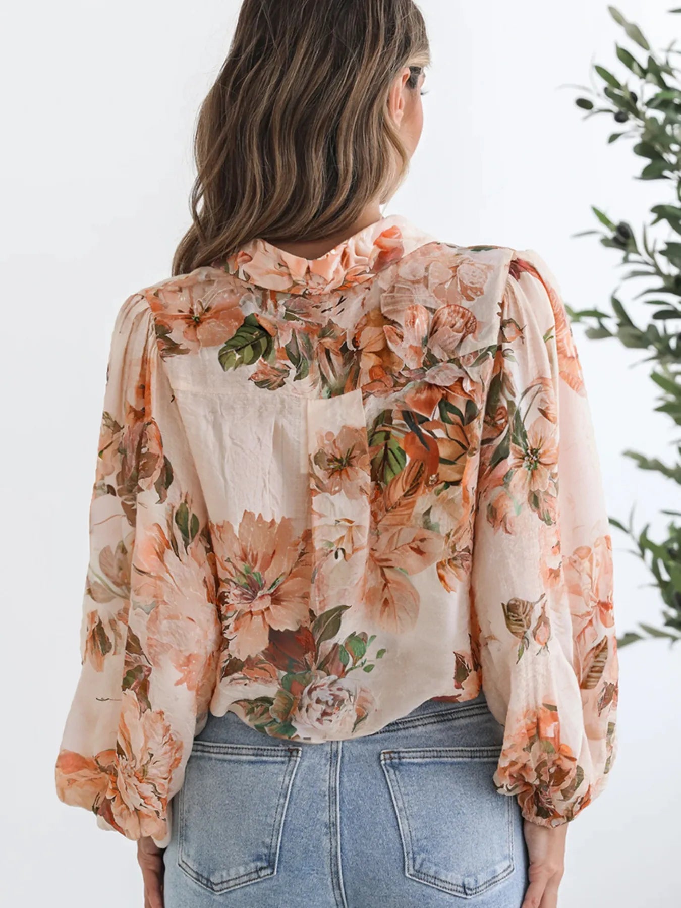 Floral Print Button-Up Shirt -  Be Bliss Boutique