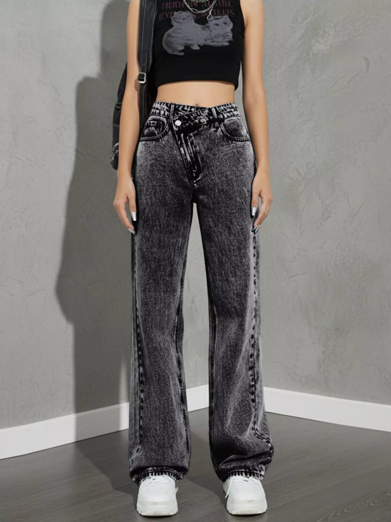 High Waist Wide Leg Denim Jeans - Be Bliss Boutique