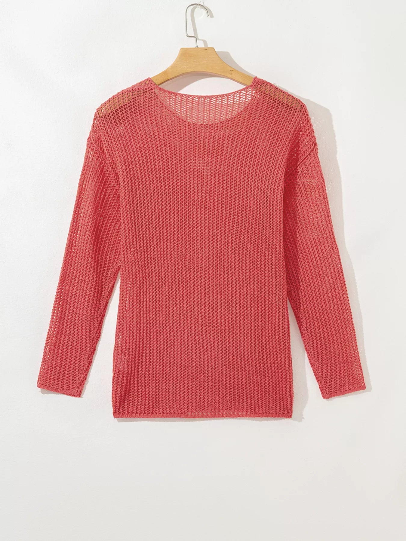 Crochet Hollow Out Long Sleeve Knit Top -  Be Bliss Boutique