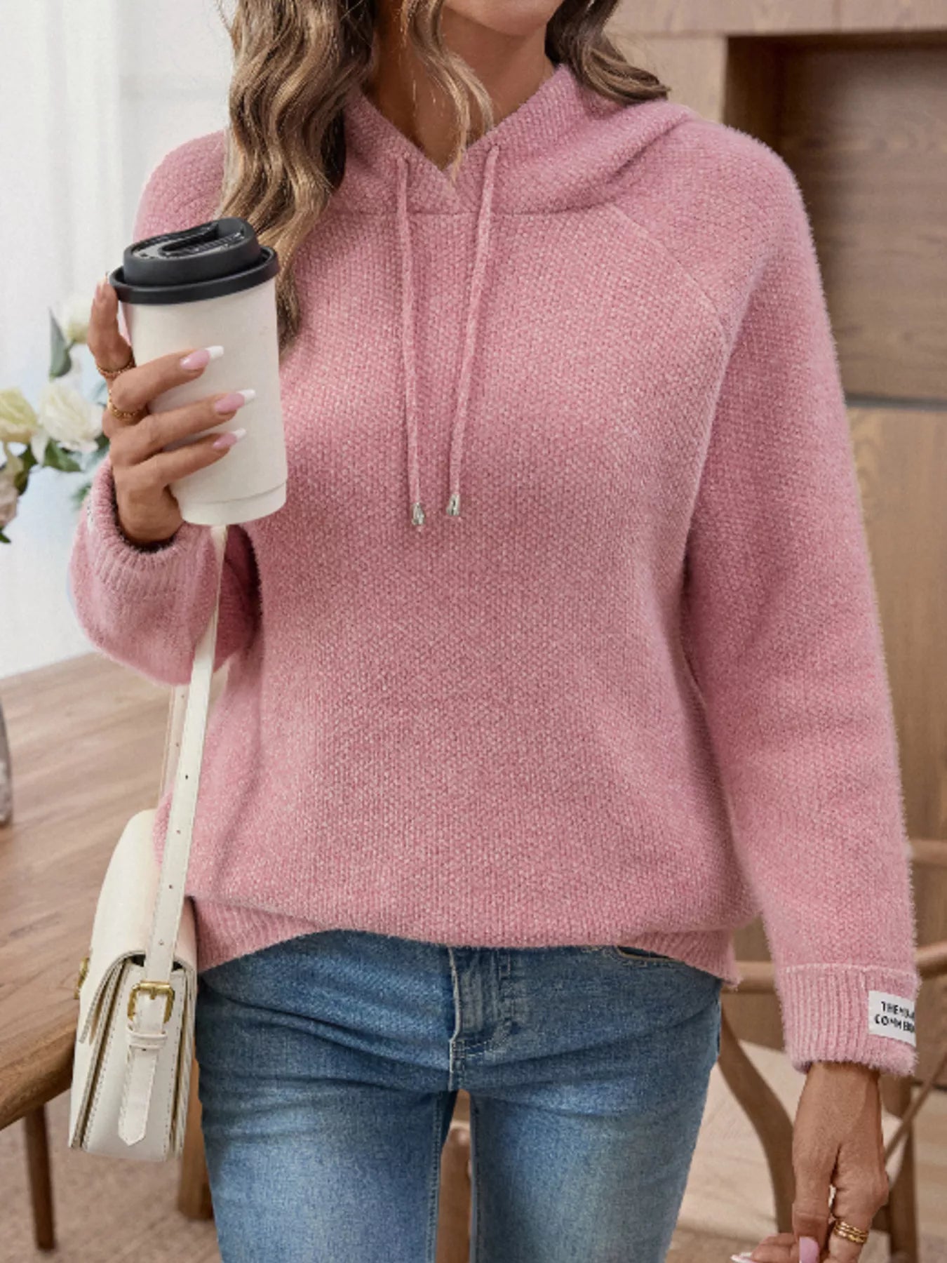 Long Sleeve Drawstring Hooded Sweater - Be Bliss Boutique