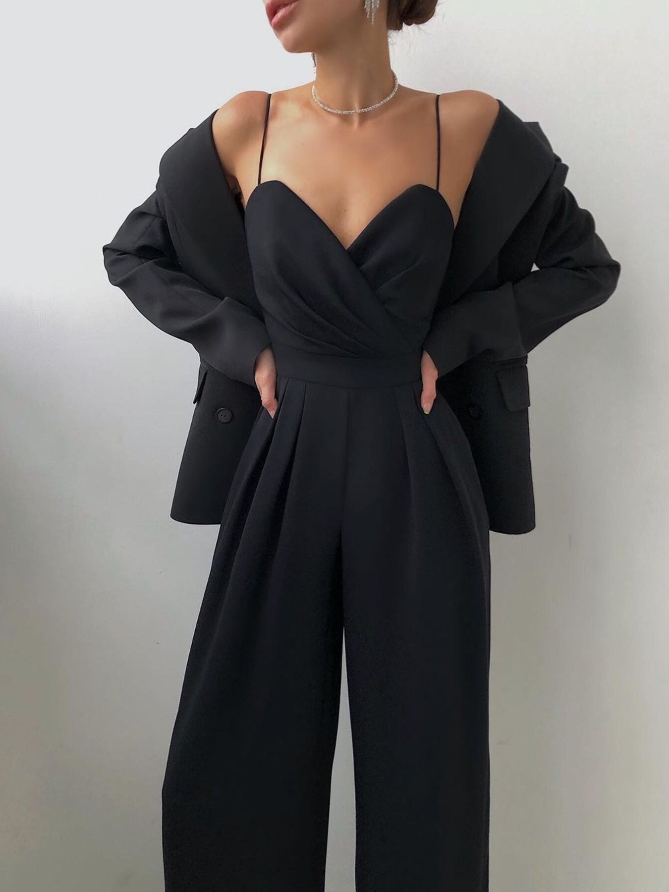 Full Size Spaghetti Strap Wide Leg Jumpsuit - Be Bliss Boutique