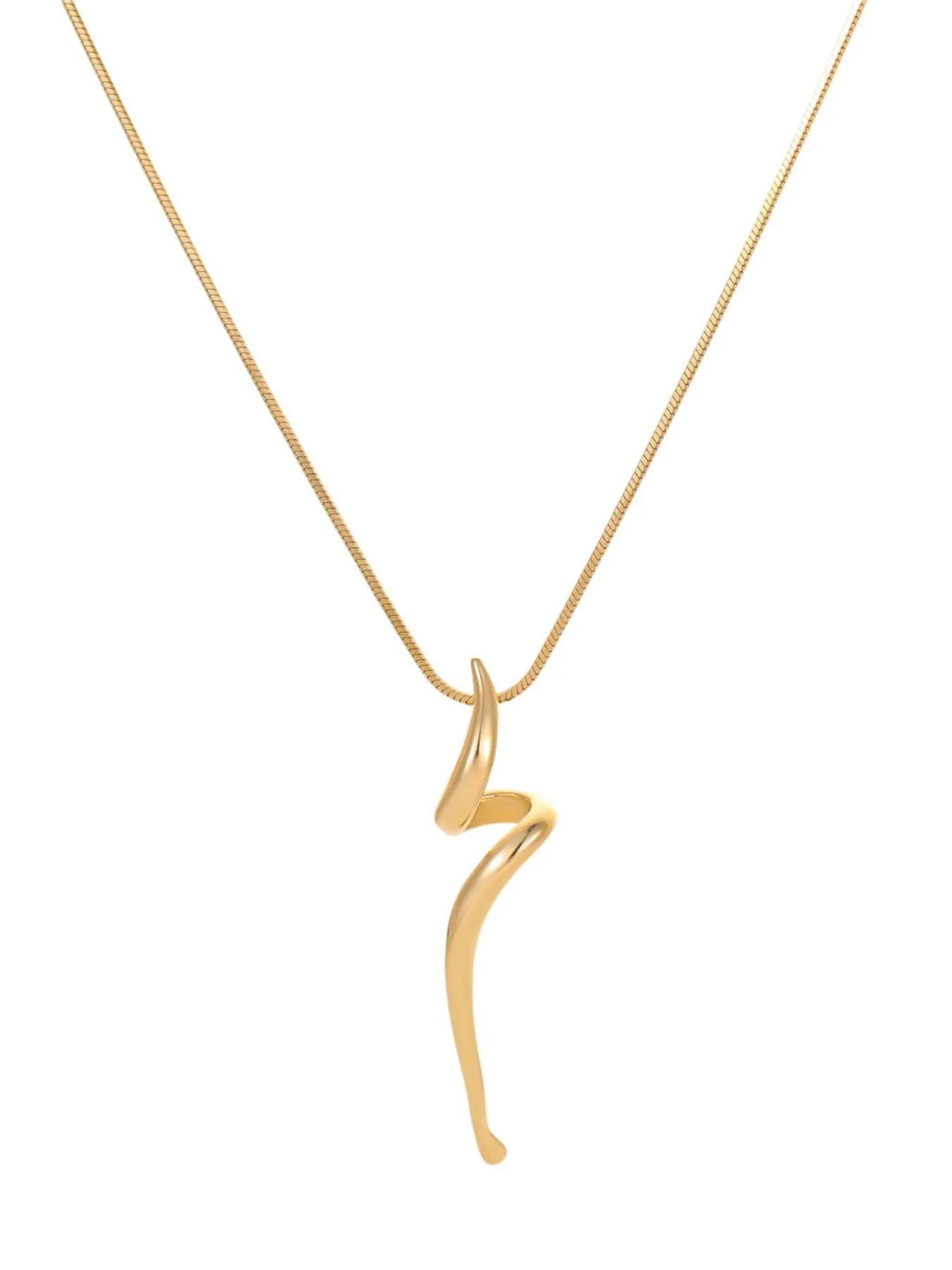Modern Curved Bar Stainless Steel Pendant Necklace – Gold or Silver | Be Bliss Boutique