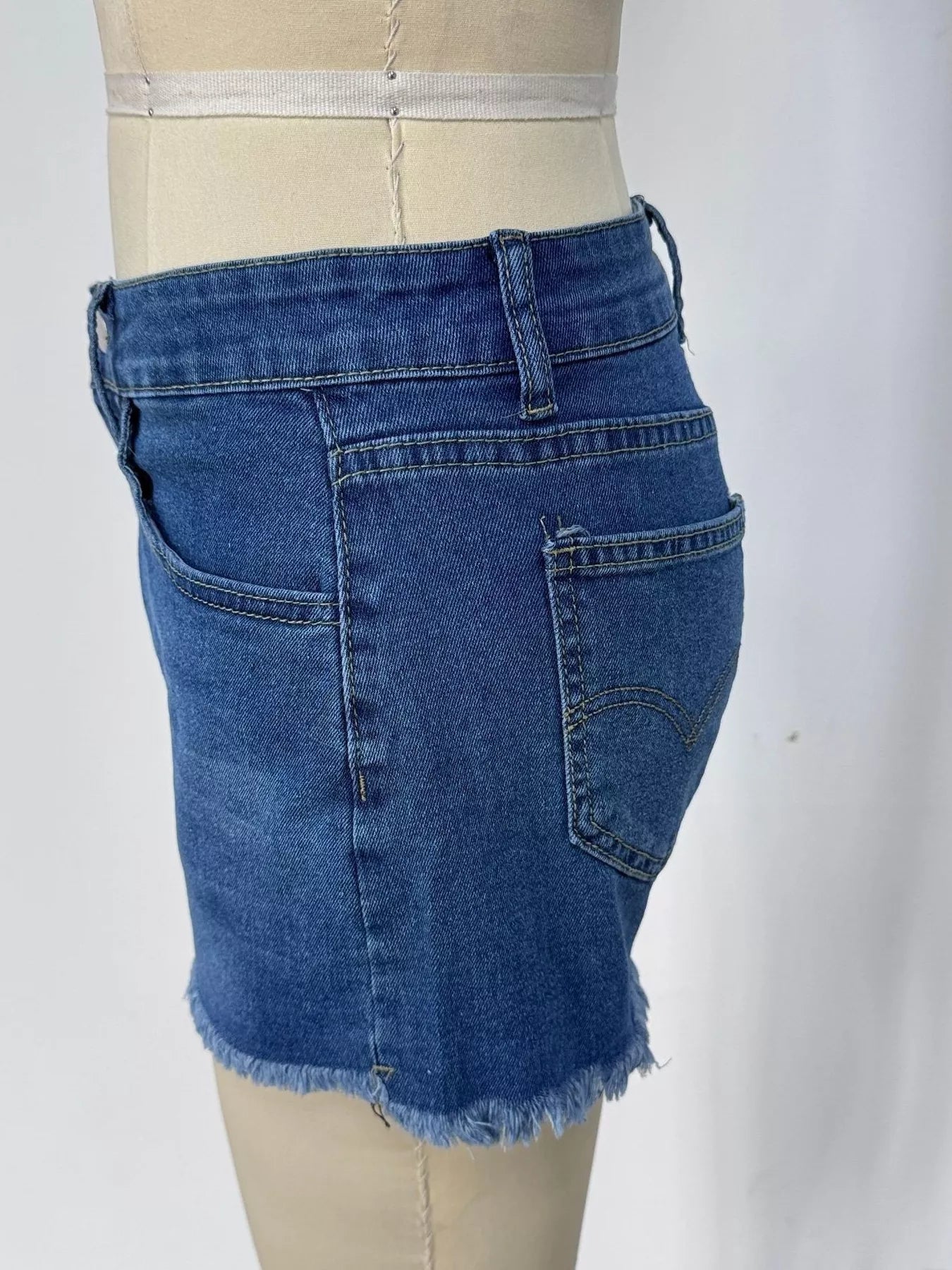 High Waist Raw Hem Denim Shorts - Be Bliss Boutique