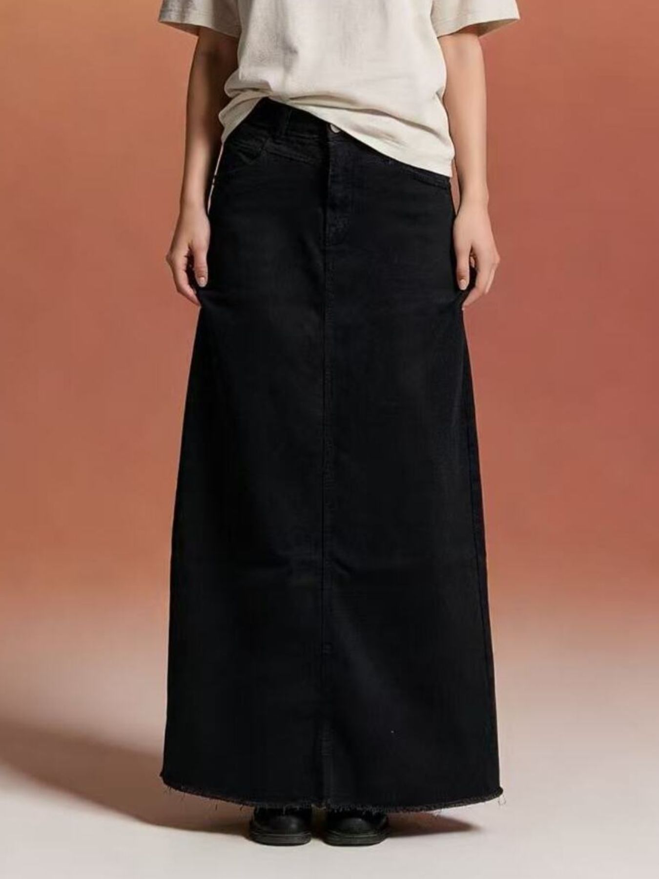 Raw Hem Maxi Denim Skirt - Be Bliss Boutique