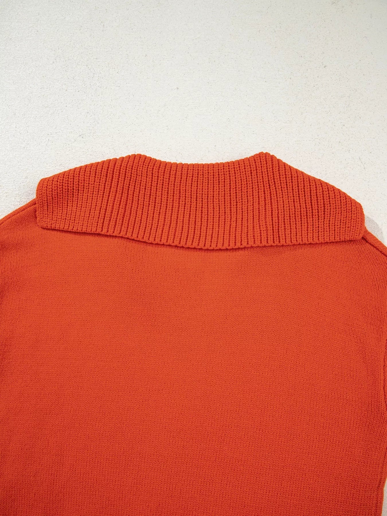 Collared V Neck Ribbed Edge Sweater -  Be Bliss Boutique