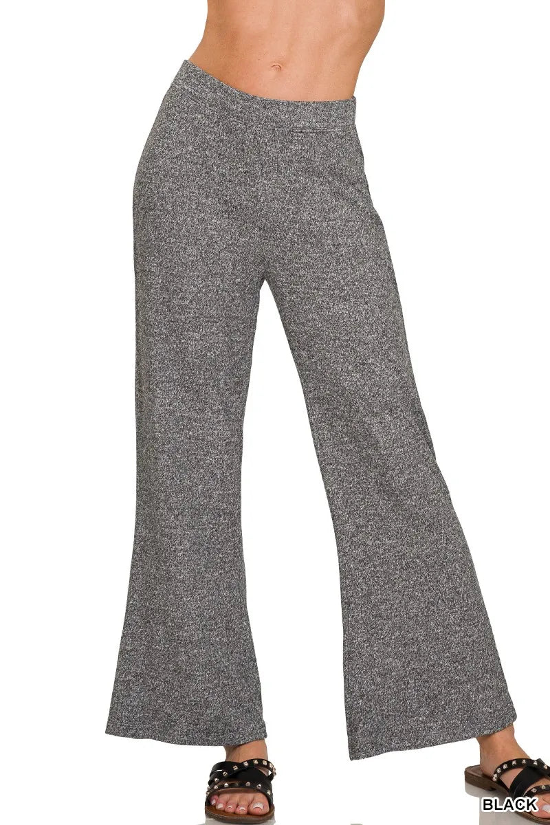 Zenana Soft Elastic Waisted Flare Pants - Be Bliss Boutique
