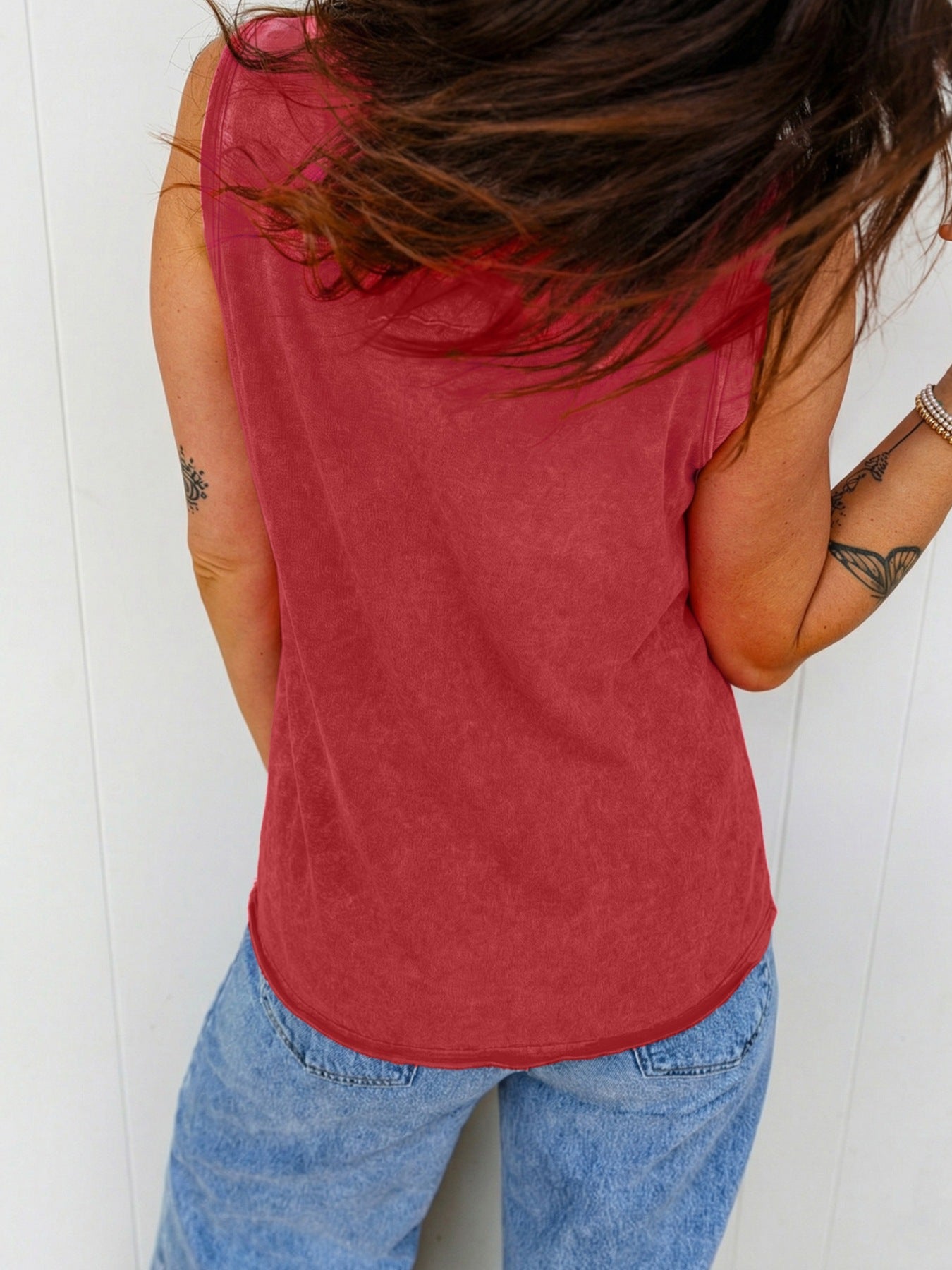 Wash V Neck Tank Top - Be Bliss Boutique