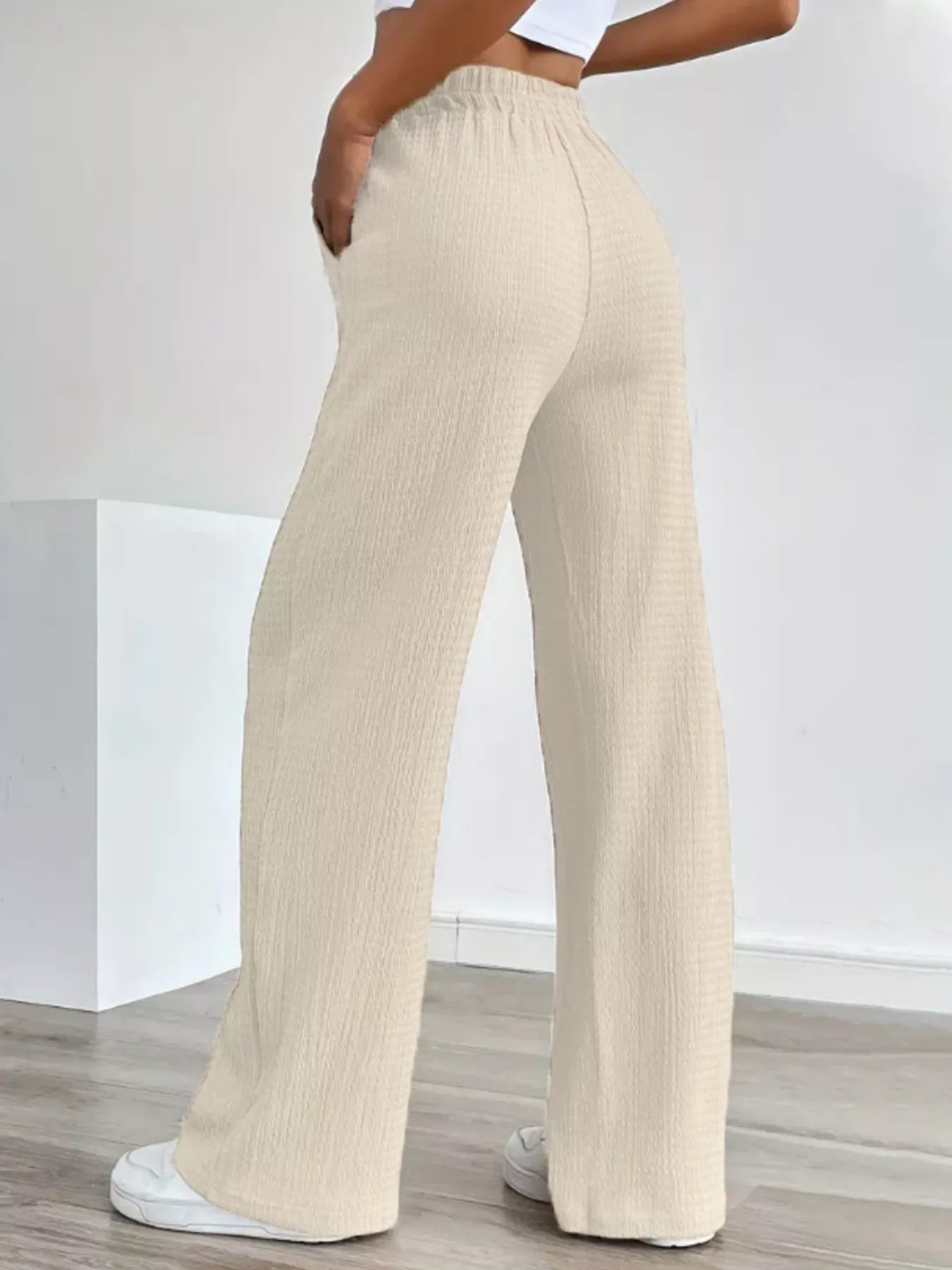 Texture Wide Leg Pants -  Be Bliss Boutique
