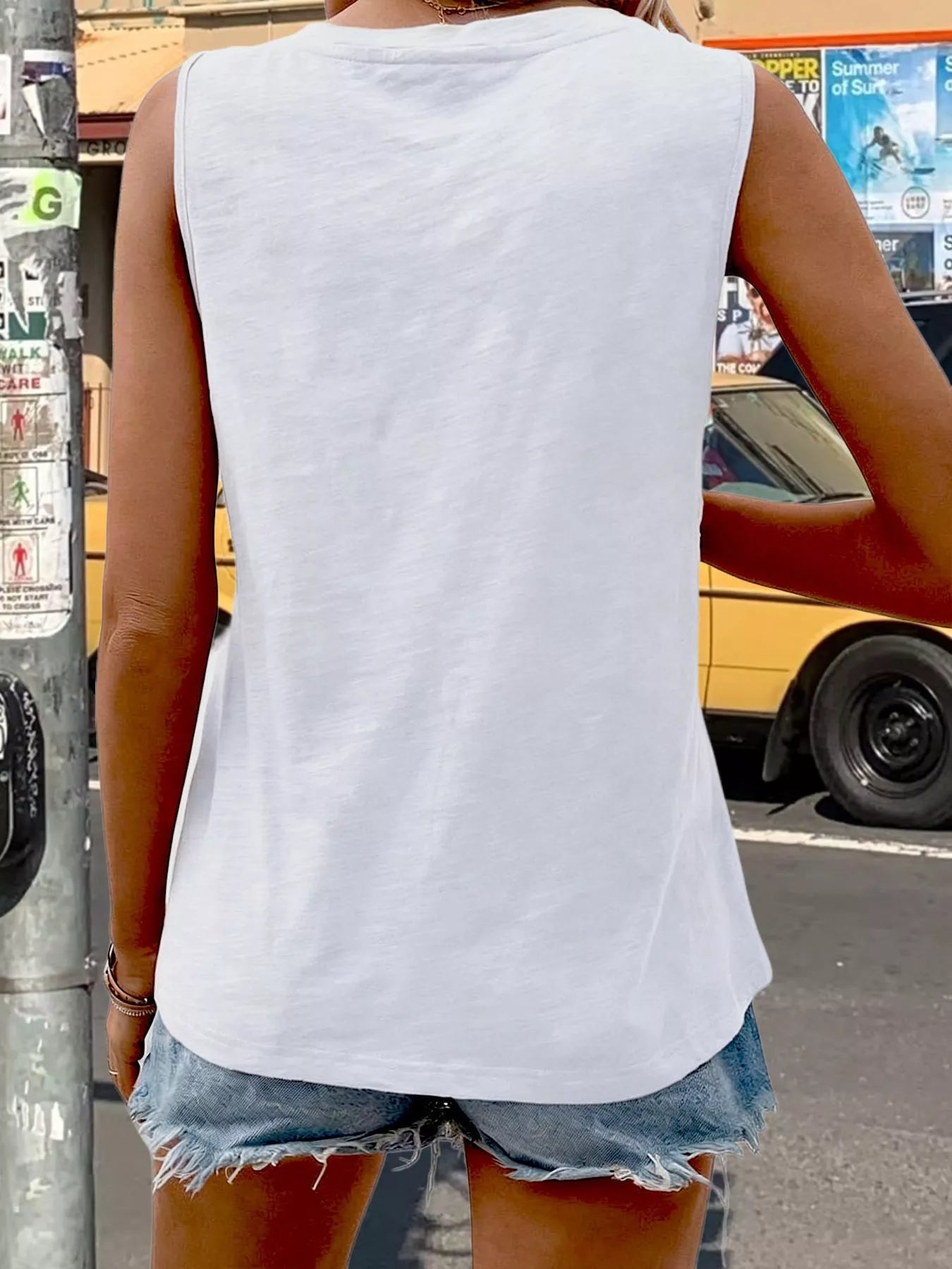 Casual V Neck Pocket Tank - Be Bliss Boutique