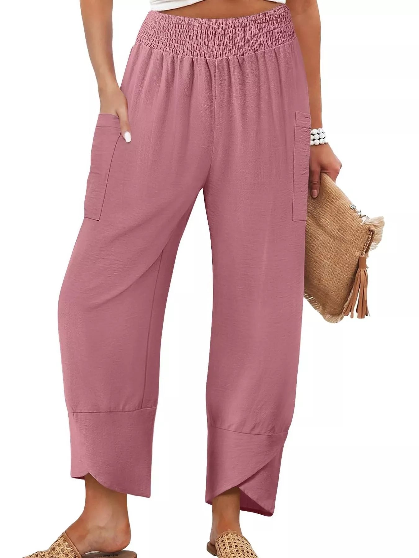 Elastic Waist Pants -  Be Bliss Boutique