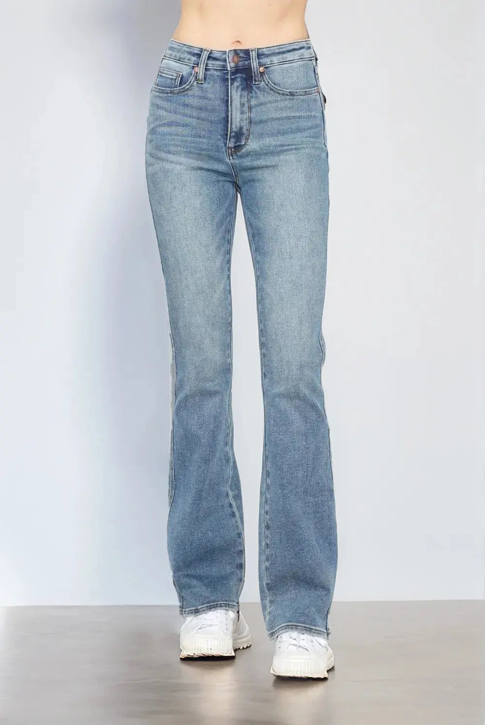 Judy Blue Full Size/Plus Size Tummy Control Back Embroidered Pocketed Bootcut Jeans | Be Bliss Boutique