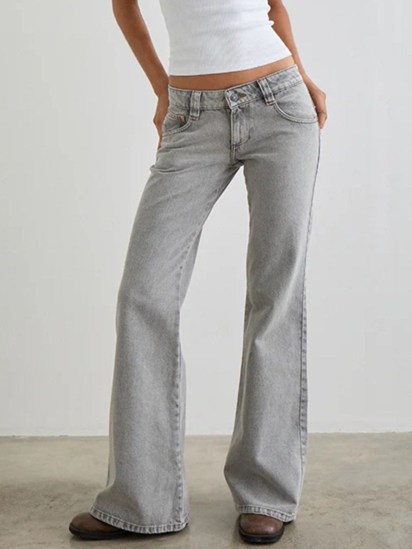 Low Rise Flare Leg Jeans - Be Bliss Boutique