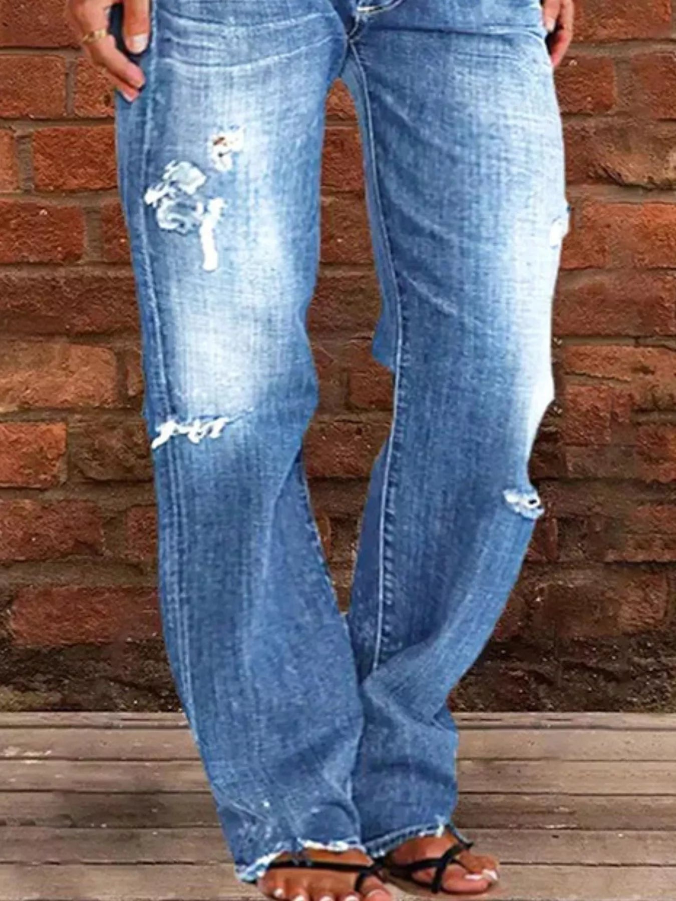 Full Size Distressed Raw Hem Jeans - Be Bliss Boutique