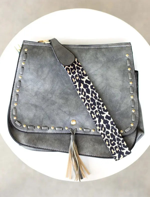 Leopard Strap Fold-over Crossbody Bag | Be Bliss Boutique