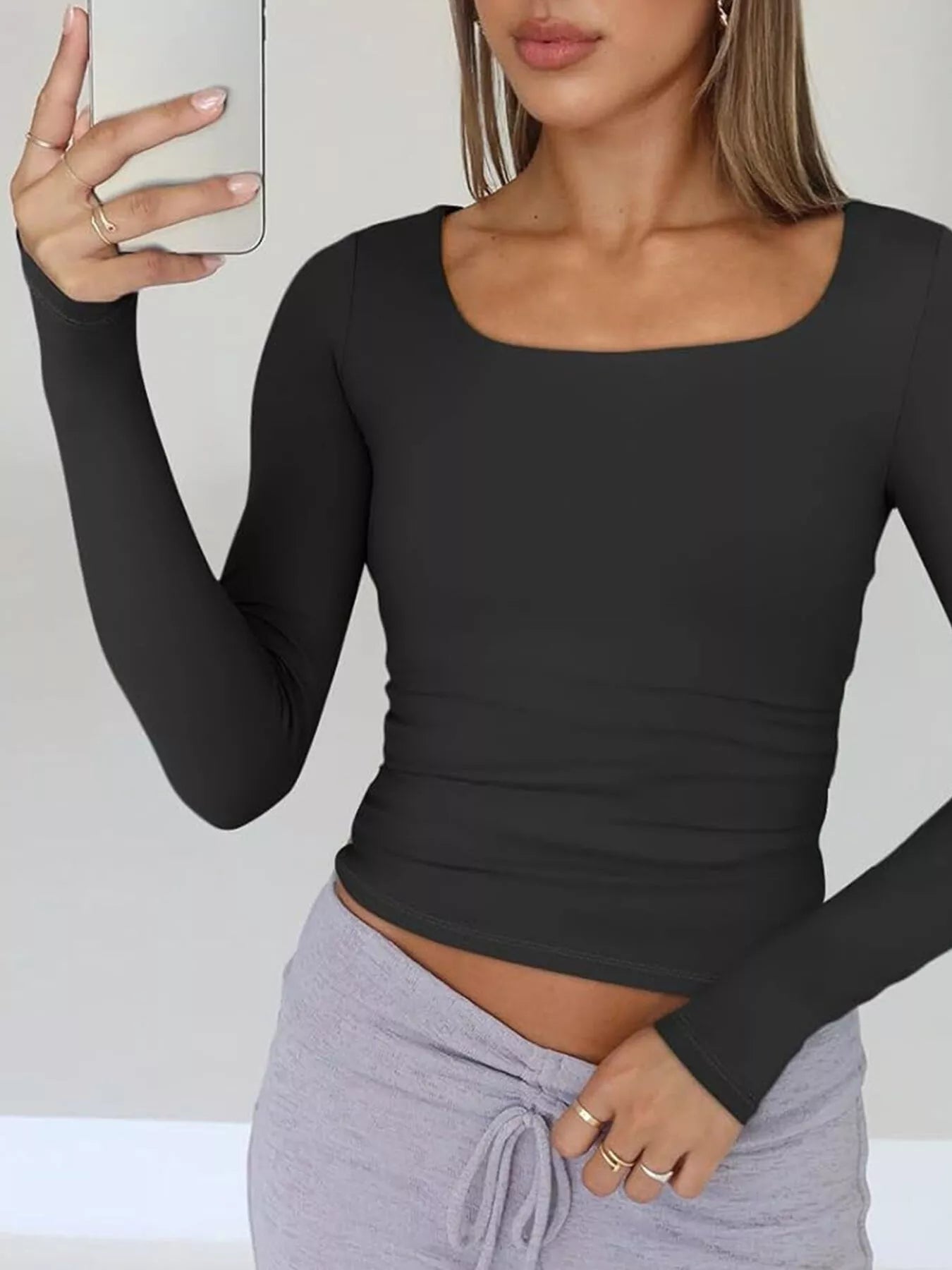 Slim Fit Long Sleeve T Shirt - Be Bliss Boutique