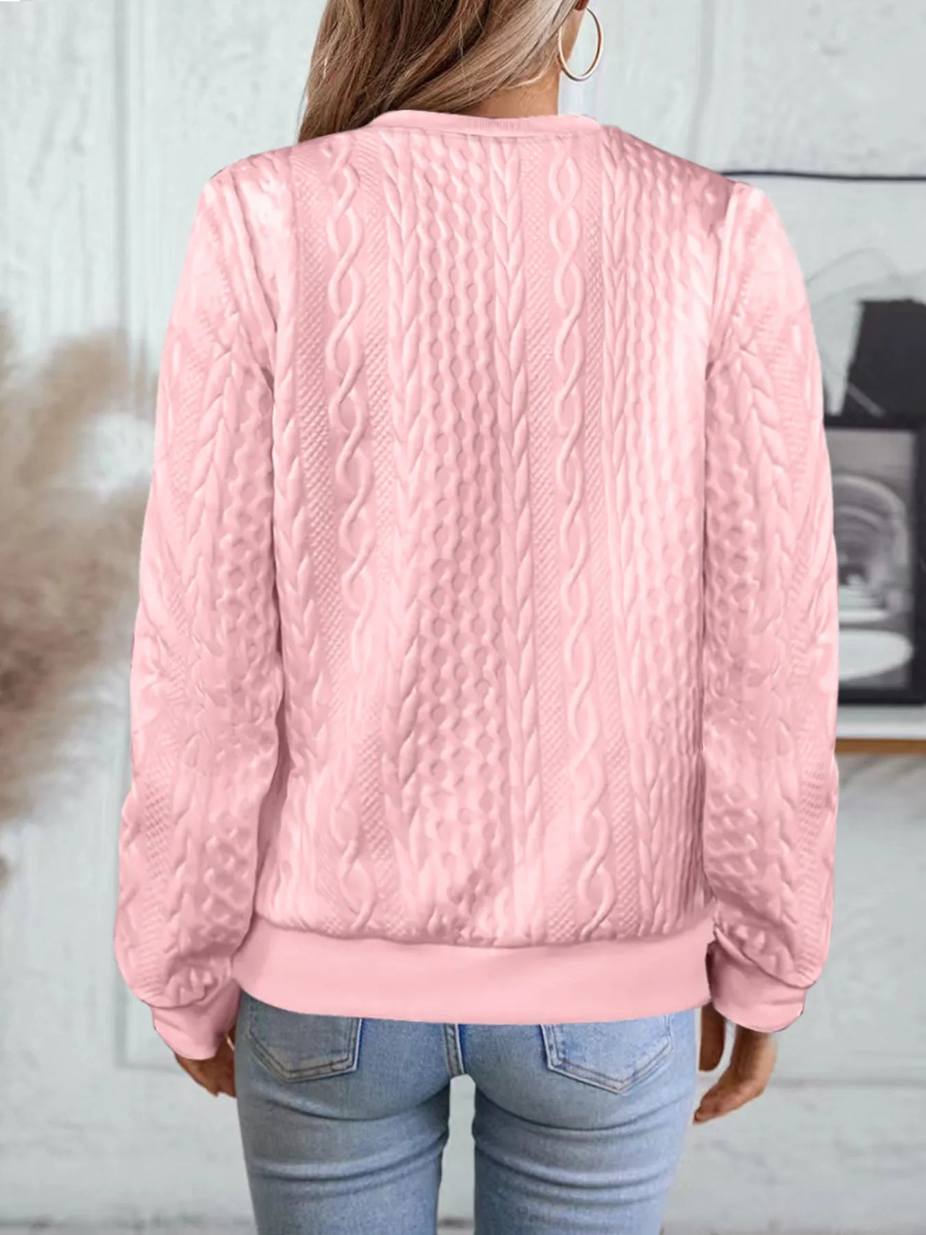 Texture Zip Up Long Sleeve Jacket -  Be Bliss Boutique