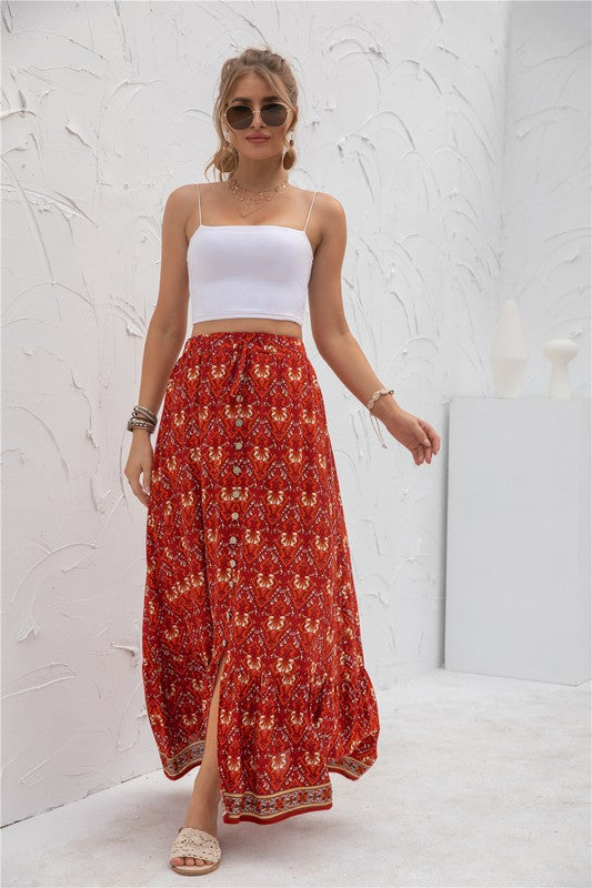 Women's Print Maxi Skirt