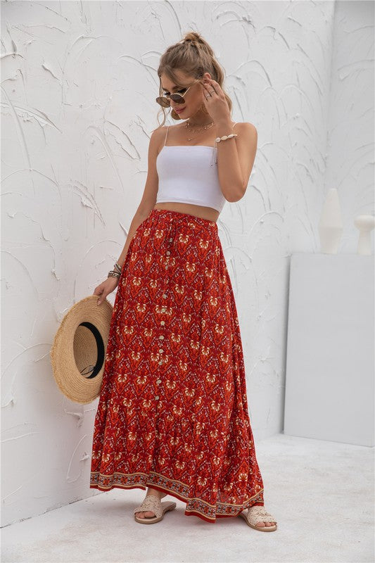 Women's Print Maxi Skirt