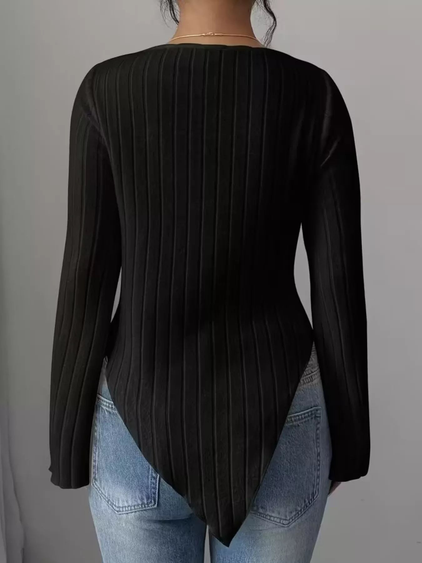 Cowl Neck Ribbed Knit Top - Be Bliss Boutique