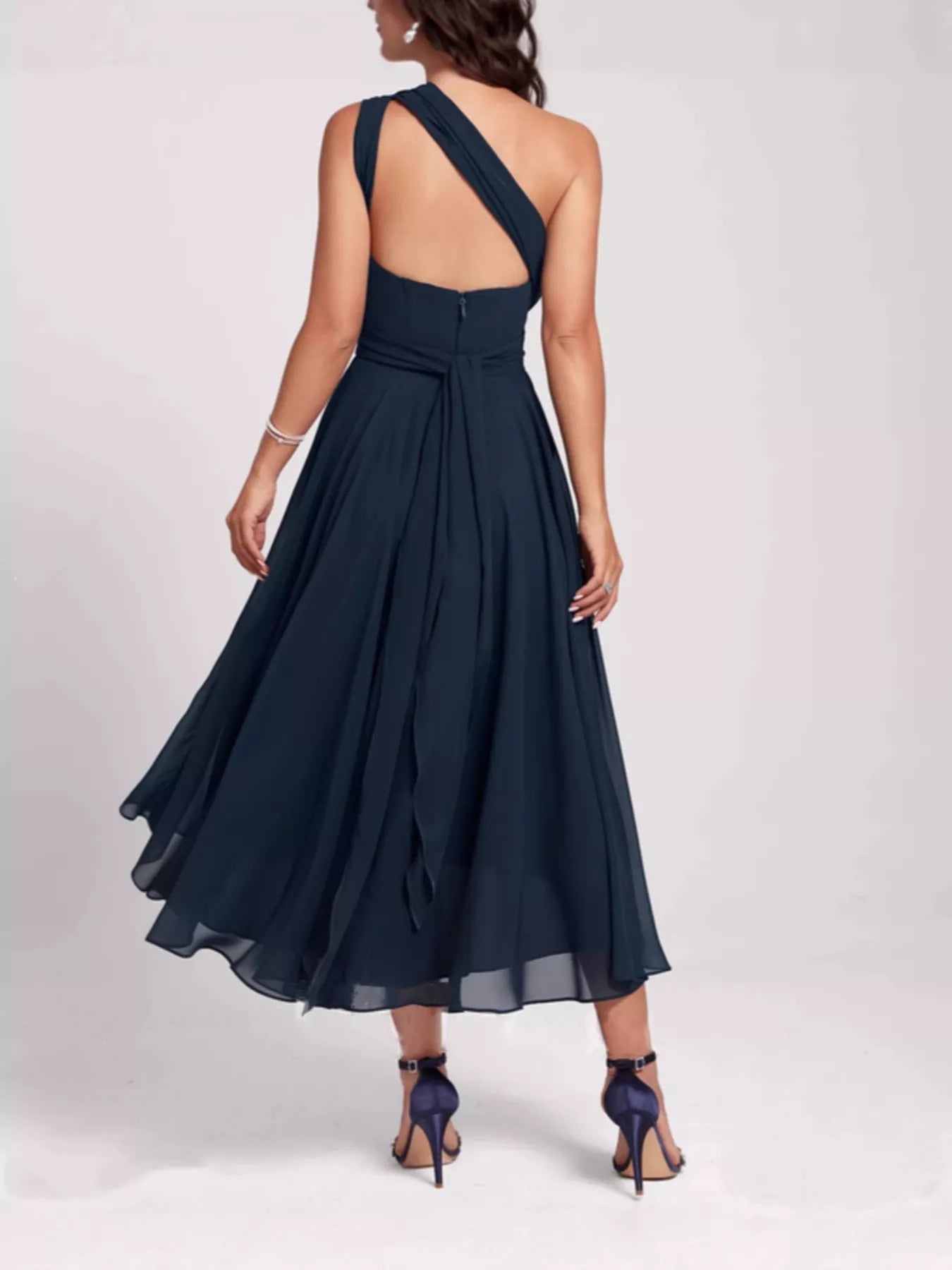 Ruched Crisscross A Line Midi Dress - Be Bliss Boutique