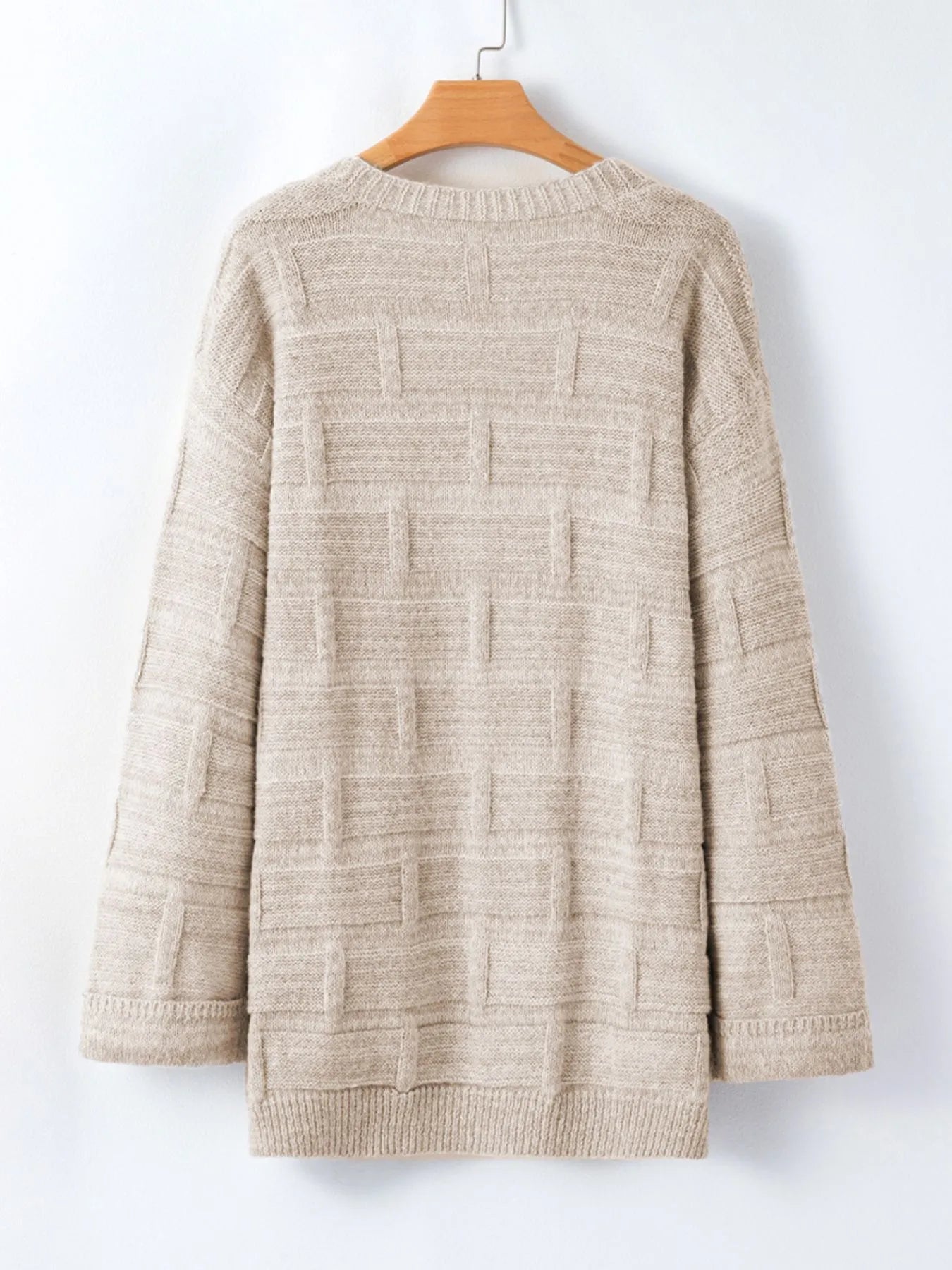 Textured Knit Open Front Cardigan with Pockets -  Be Bliss Boutique