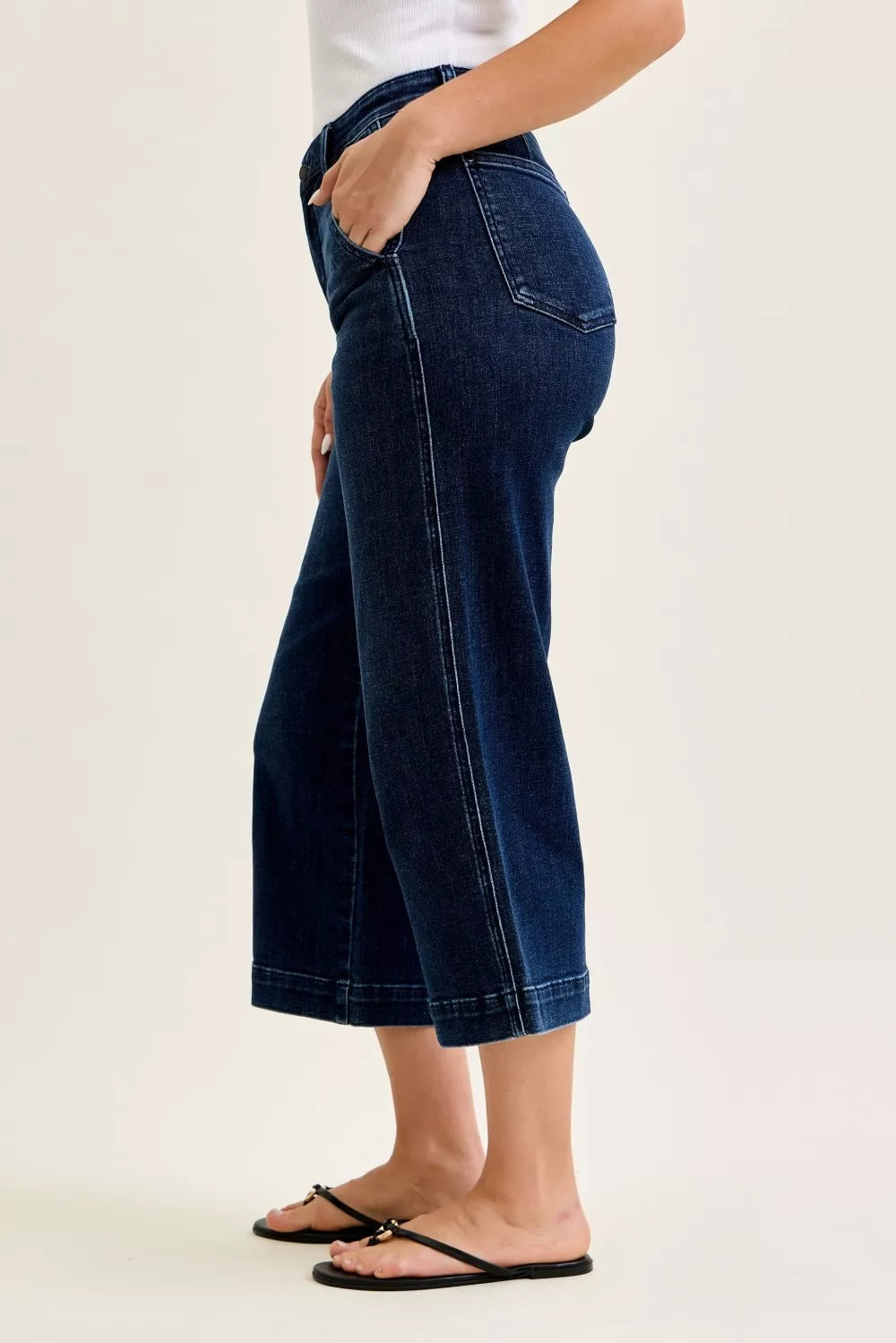 Judy Blue High Waist Wide Leg Ankle Jeans - Be Bliss Boutique