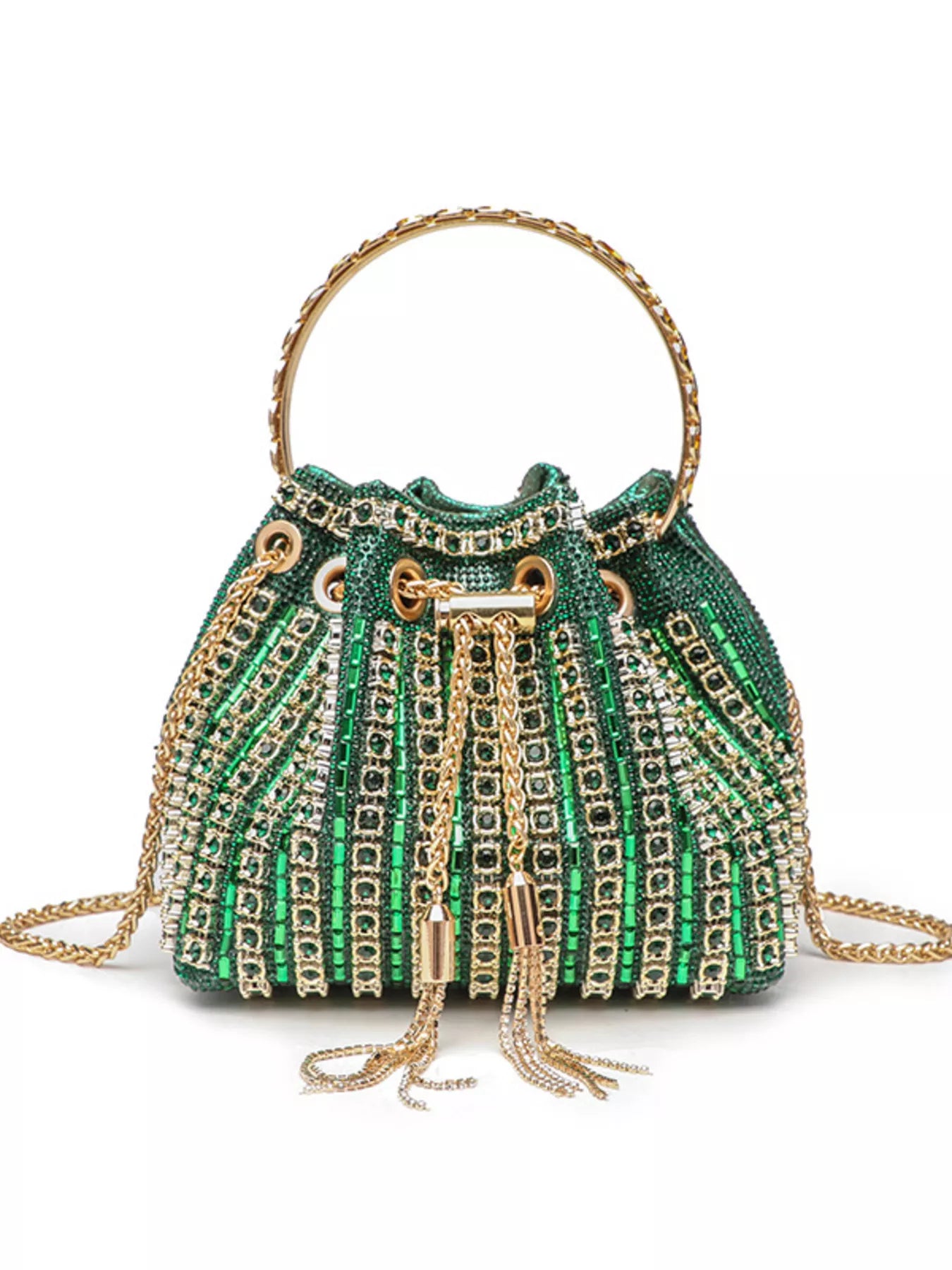 Bucket Style Rhinestone Crossbody Bag - Be Bliss Boutique