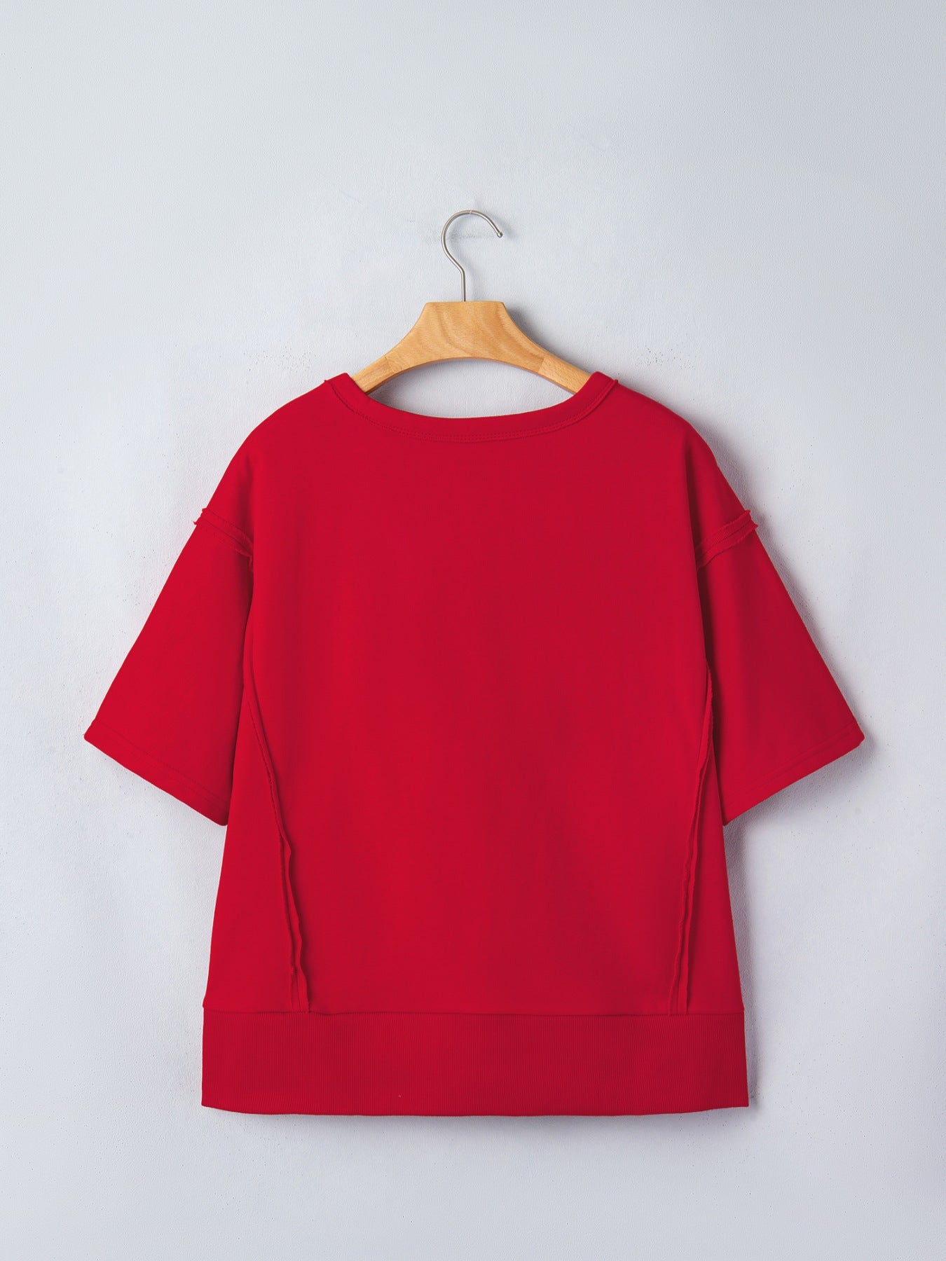 GEORGIA Raw Seam Oversized Drop Shoulder T Shirt - Be Bliss Boutique