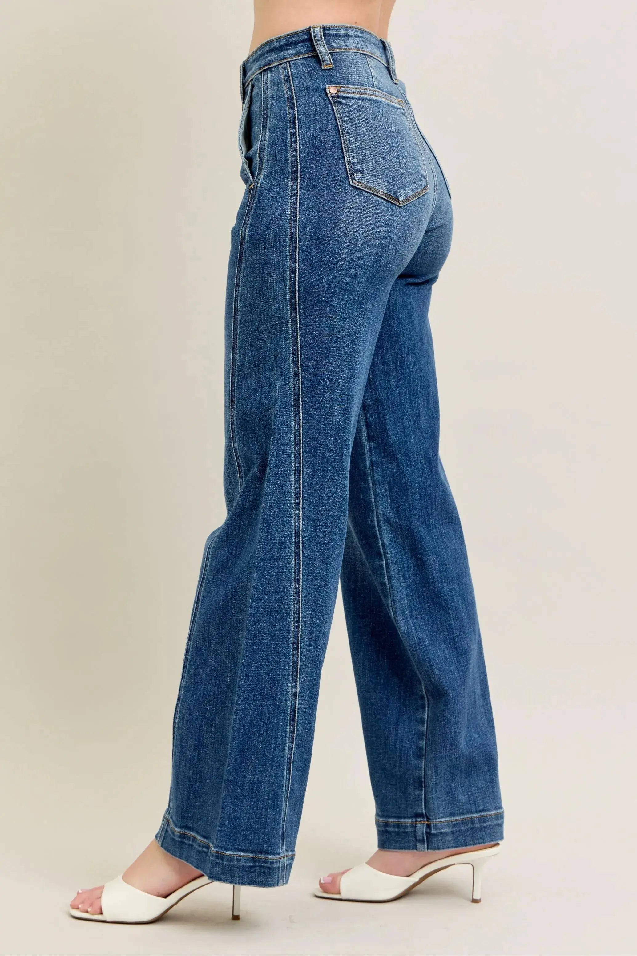 Judy Blue Full Size/Plus Size High Waist Wide Leg Jeans | Be Bliss Boutique