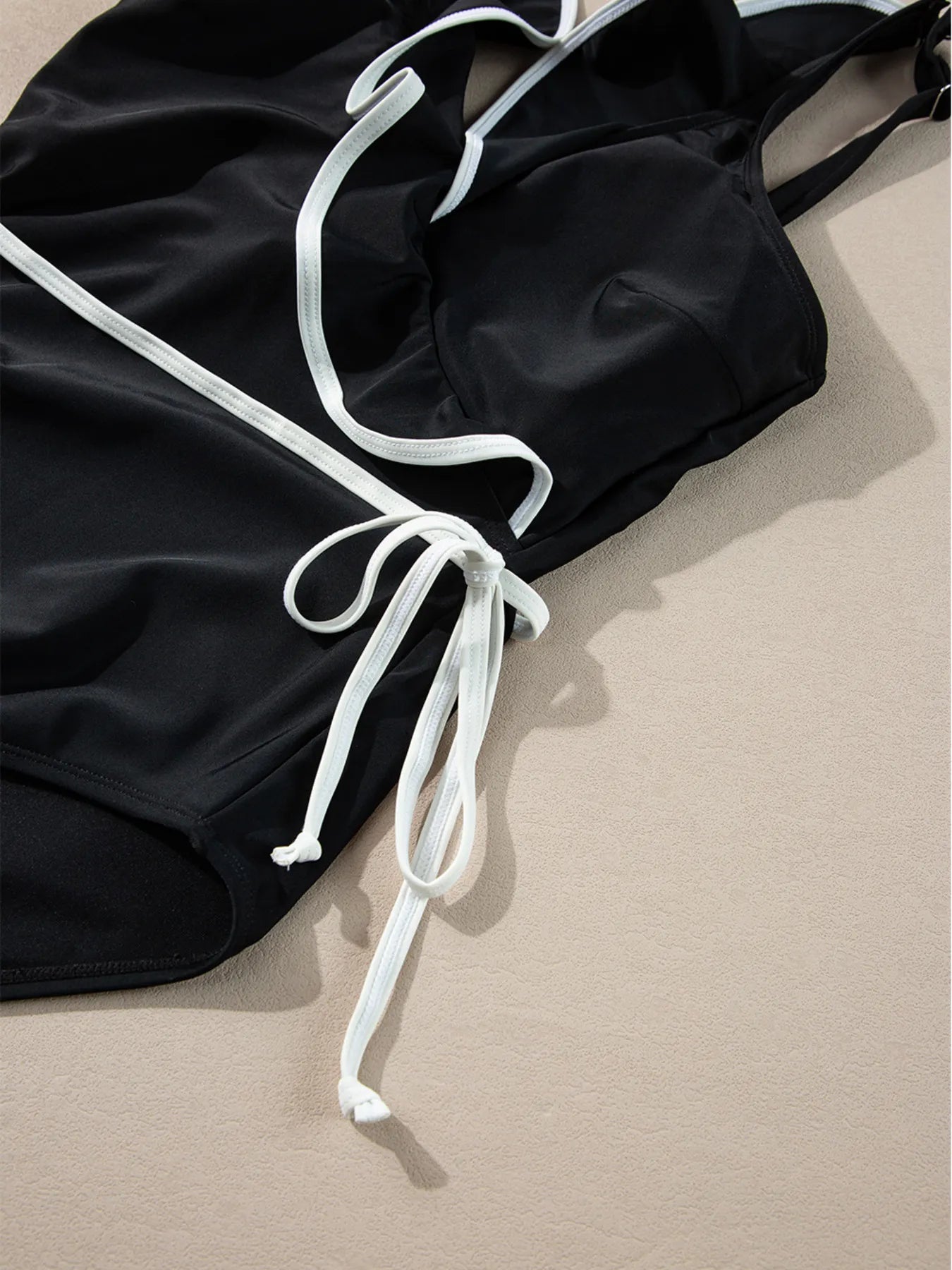 Ruffle Trim V Neck One Piece Swimsuit - Be Bliss Boutique